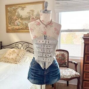 Y2k‎ lip service silver corset  y2k lip service silver corset size medium
